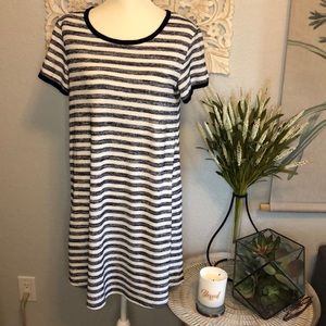 Market and Spruce Navy Striped TShirt Dress M